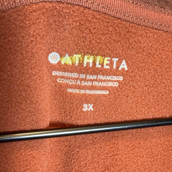 NWT Athleta Womens 3X Altitude Polartec Half Zip Sweatshirt Brown Plus Relaxed B - Picture 5 of 14